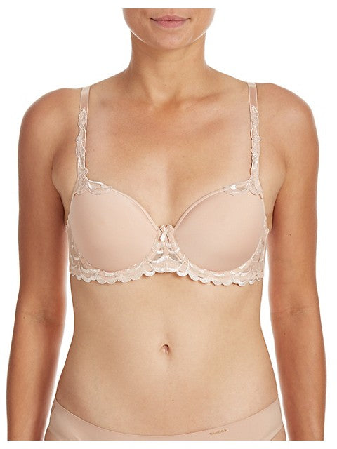 George Ivory Underwire Lightly Padded Embossed Lace Trim Full Cup Bra 36DD