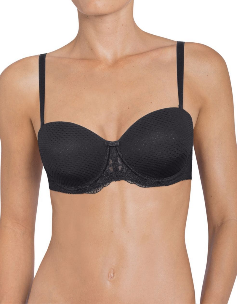 Triumph Sensual Lace Lightly Padded Underwired Strapless Bra-Black